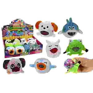 Squeeze Plüschball Tier D7cm 6fach sortiert, ab 3 Jahren