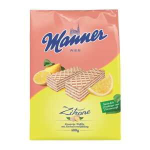 Manner Zitrone Schnitten 400g, Knusprige Waffeln mit Zitronencreme