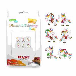 Diamond Painting Sticker Einhorn 6er 4,5cm, Sticker, Steine,