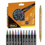 Idena Metallic Dot Marker DUO 12 Farben Fasermalerspitze...