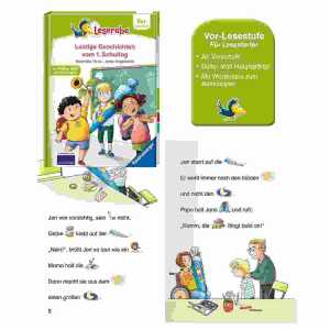 Leserabe Lustige Geschichten vom 1., Schultag, Vor-Lesestufe,