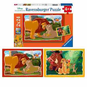 Puzzle König der Löwen Kreis des Lebens, 2x 24 Teile, mit Mini-Poster