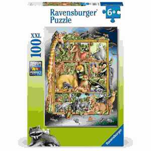 Puzzle Tiere im Regal 100 Teile, ab 6 Jahren,, Ravensburger