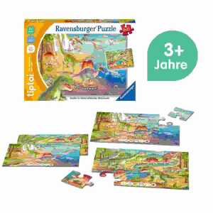 tiptoi Puzzle 2x12 Teile Dinosaurier, ab 3 Jahren,, Ravensburger