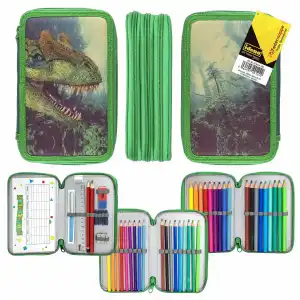 Idena Federmappe Triple Dinosaurier 47teilig, gefüllt