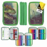 Idena Federmappe Triple Dinosaurier 47teilig, gefüllt