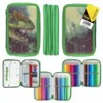Idena Federmappe Triple Dinosaurier 47teilig, gefüllt