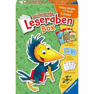 Deine große Leseraben Box 3 Bücher, memory, Silben-Quartett und Puzzle