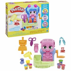 Play-Doh Wilder Friseur Hair Stylin Salon, 6xKnete je 56g, Lockenföhn