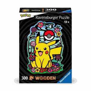 Puzzle Pokemon Pikachu 300 Teile, aus Holz, mit kleinen Holzfiguren