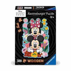 Puzzle Disney Mickey & Minnie 300 Teile aus Holz m kleinen Holzfiguren