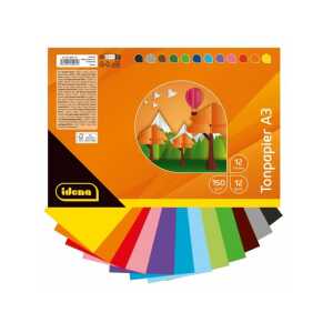 Idena Tonpapier A3 130g 12 Farben FSC-Mix IDENA