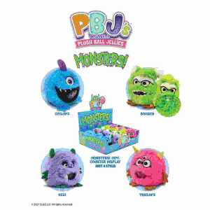 Plüsch-Squeezeball Monster D7,5cm sortiert, 4fach sortiert