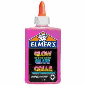 Bastelkleber Glow in the Dark rosa 147ml Flasche nachtleuchtend Kleber