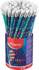 Bleistift PIXEL PARTY HB Radiergummikopf 72er