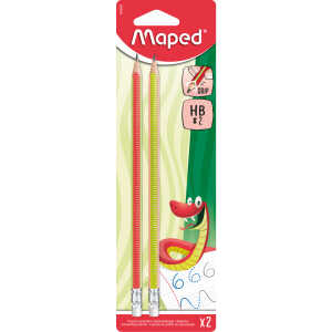 Bleistift HB gummierter Schaft 2er