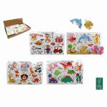 Holz-Einlegepuzzle 15x22,5cm 4fach sortiert,