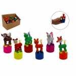 Holzdrücktiere D4x10cm 6fach sortiert, ab 3 Jahren,,...