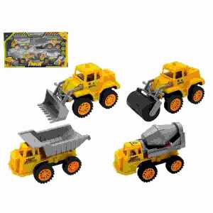 Baufahrzeuge-Set 11cm Friktion gelb 4er, ab 3 Jahren,, B&G