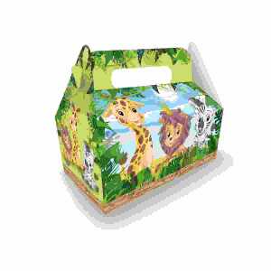 Papier-Lunchbox Zootiere 23x13x12cm, B&G