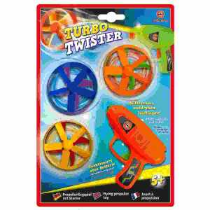 Propellerflugspiel Turbo Twister D6,5cm, mit Starterpistole 6 Rotoren
