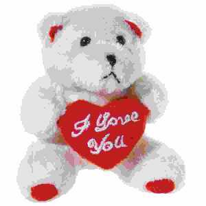 Bär mit Herz "I love you" beige 10cm