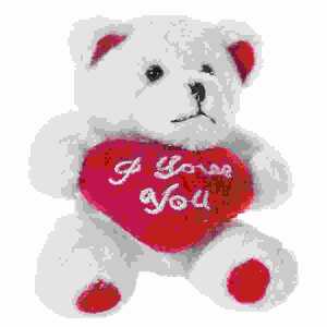 Bär mit Herz "I love you" weiß 10cm