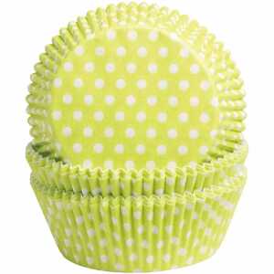 Werola Backförmchen 50x25mm 60er Pünktchen weiß/limone,
