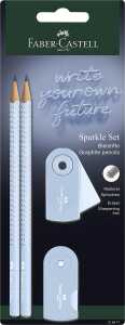 Faber Castell Bleistiftset Sparkle 2 Bleist B Rad+Sp blue