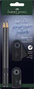 Faber Castell Bleistiftset Sparkle 2 Bleist B Rad+Sp black
