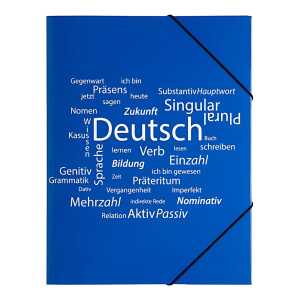 Pagna Gummizugmappe A4 Deutsch Karton 3 Einschlagklappen blau