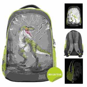 Schulrucksack Dino World REFLECTOR 21x33x44cm mit 3 separaten Fächern
