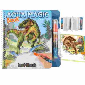 Aqua Magic Book Dino World, mit 5 Innenseiten aus Karton, Wasser-Stift