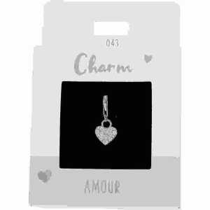 Charms Express yourself Herz silber, Nr.43 für Halsketten u Armbänder