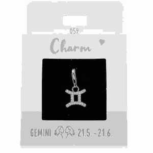 Charms Express Zwillinge silber, Nr.59 für Halsketten und Armbänder
