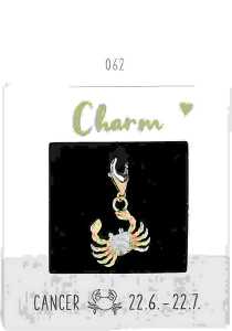 Charms Express yourself Krebs gold, Nr.62 für Halsketten u Armbänder