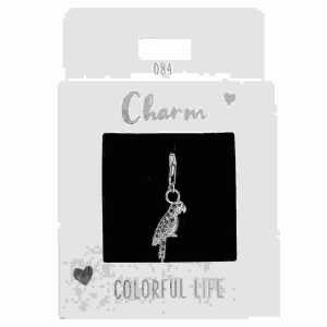 Charms Express Papagei silber, Nr.84 für Halsketten und Armbänder