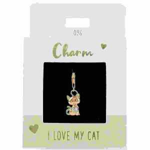 Charms Express yourself Katze gold, Nr.96 für Halsketten u Armbänder