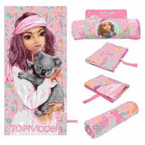 Mikrofaser Handtuch TOPModel WILD, 24,5x11x6,5cm, mit Gummiband