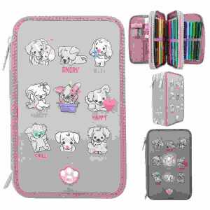 Federtasche TOPModel Hunde mit LED Hunde, Stimmungsbarometer gefüllt