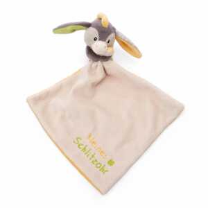 NICI Schmusetuch 22x22cm mit Plüsch Esel 12cm, NICI GREEN