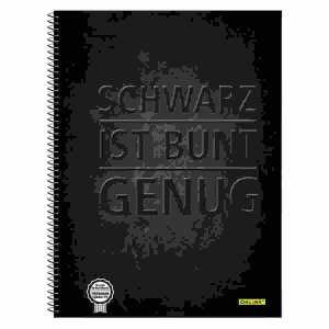 Collegeblock A4 kariert 90g 80 Blatt schwarz, Schwarz