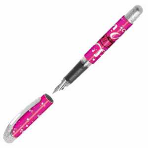 Füllhalter Life is better in pink, Iridiumfeder M, Metallclip,