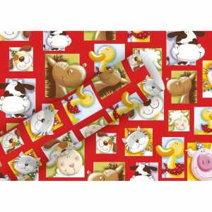 Geschenkpapier 2mx70cm My Farm rot, Braun & Company
