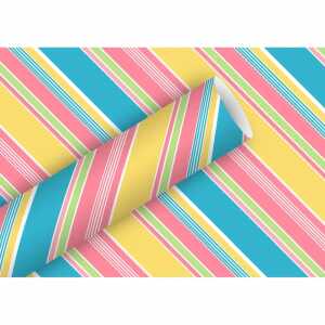 Geschenkpapier 2mx70cm Chicago blau-rosa, Braun & Company