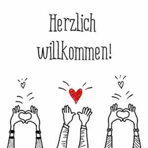 Servietten 25x25cm Willkommen Herz, 20er, 3lagig, Braun & Company
