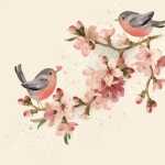 Servietten 33x33cm Cherry Blossom Love, Atelier 20er,...