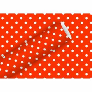 Geschenkpapier 2mx70cm Punkte tomatenrot, Braun & Company