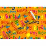 Geschenkpapier 2mx70cm Pop Birthday tangerine, Braun...