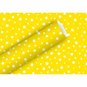 Geschenkpapier 2mx70cm Polka Dots sonnengelb, Braun & Company